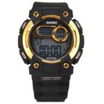 Ficha técnica e caractérísticas do produto Relógio Skmei 1054 Led Esporte Digital 5atm Alarme Data Hora - Dourado