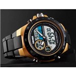 Ficha técnica e caractérísticas do produto Relógio Skmei 9768 X7 com Caixinha a Prova D´agua Dourado