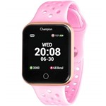 RELOGIO SMART WATCH CHAMPION UNISSEX BLUETOOTH CH50006R DOURADO COM PULSEIRA ROSA