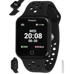 Ficha técnica e caractérísticas do produto Relógio Champion Smartwatch Bluetooth 4.0 Ch50006p Preto com pulseira preta + pulseira silicone de