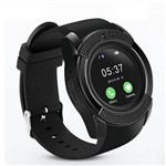 Relógio Smart Watch V8 Bluetooth Câmera Chip Cartão Sd Preto