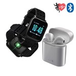 Relógio Smartband A6 Monitor Cardíaco Fone Sem Fio Bluetootn I7s Branco - Morgadosp