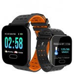 Relógio Smartband A6 Monitor Cardíaco Pressão Arterial Sono Passos Android Ios Laranja