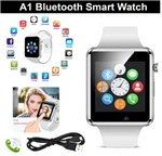 Ficha técnica e caractérísticas do produto Relógio Smartwatch A1 Android, Notificações Whatsapp, Bluetooth, Camera - Branco - Smart Watch