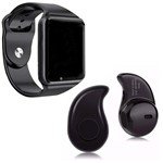 Ficha técnica e caractérísticas do produto Relógio Smartwatch A1 Inteligente Gear Chip Celular Touch + Mini Fone de Ouvido Bluetooth S530 (PRETO) - a Smart