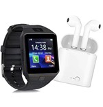 Relogio Smartwatch Android Z9 Atende Faz Chamadas Msg Cor Preto + Fone Sem Fio