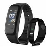 Relógio Smartwatch C1 Plus Monitor Cardíaco Pressão Arterial-preto - Import