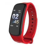 Relógio Smartwatch C1 Plus Monitor Cardíaco Pressão Arterial-vermelho - Import