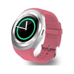 Relógio Smartwatch Feminino Rosa Y1 com Sistema Anti Perda, Câmera Remota, Chamada de Telefone, Despertador, Monitor de Sono, MP3, MP4