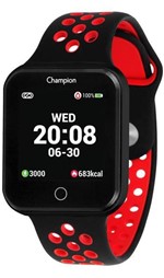 Ficha técnica e caractérísticas do produto Relógio Smartwatch Champion Bluethooth 4.0 Preto C/ Vermelho CH50006V