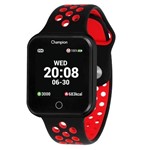 Ficha técnica e caractérísticas do produto Relógio Smartwatch Champion Bluetooth 4.0 Preto Pulseira Preta e Vermelha CH50006V