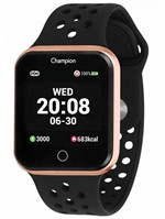 Relógio Smartwatch Champion Preto/Rosê Bluetooth Ch50006Z