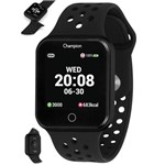 Ficha técnica e caractérísticas do produto Relógio Smartwatch Champion Ref: Ch50006p Retangular Black