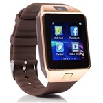 Ficha técnica e caractérísticas do produto Relogio SmartWatch DZ09 Bluetooth Camera Celular Chip Android e Ios - Dourado - Smart Bracelet