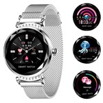 Ficha técnica e caractérísticas do produto Relógio Smartwatch Feminino Touch Screen Fashionable - Prata
