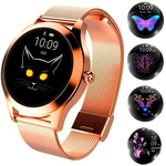 Relógio Smartwatch Feminino Touch Screen Smart Bracelet Cat Dourado