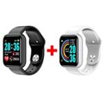 Ficha técnica e caractérísticas do produto Relógio Smartwatch Fitness -Compre 1 Leve Outro (PRETO + BRINDE NA COR PINK)