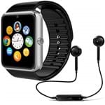Ficha técnica e caractérísticas do produto Relógio Smartwatch GT08 Inteligente Gear Chip Celular Touch + Fone de Ouvido Bluetooth S6 (PRATA)