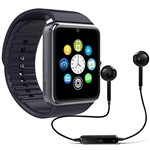 Ficha técnica e caractérísticas do produto Relógio Smartwatch GT08 Inteligente Gear Chip Celular Touch + Fone de Ouvido Bluetooth S6 (PRETO)