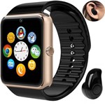 Ficha técnica e caractérísticas do produto Relógio Smartwatch Gt08 Inteligente Gear Chip Celular Touch + Mini Fone de Ouvido Bluetooth Dourado