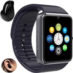 Ficha técnica e caractérísticas do produto Relógio Smartwatch GT08 Inteligente Gear Chip Celular Touch + Mini Fone de Ouvido Bluetooth S530 (PRETO) - Gt Smart