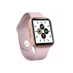 Relógio Smartwatch Iwo11 Série 5 44mm Gps Rosa + Pulseira de Aço