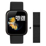 Ficha técnica e caractérísticas do produto Relógio Smartwatch P70 com 2 Pulseiras (aço/silicone) Pretas - P Smart