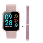 Relógio Smartwatch P70 Rosa Monitor Cardíaco Pressão Arterial Sono Passos Android IOs - Imports