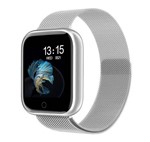 Ficha técnica e caractérísticas do produto Relógio Smartwatch P80 Prata Monitor Cardíaco Pressão Arterial Passos Android IOS + 1 Pulseira Extra - Smart Bracelet