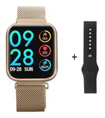 Ficha técnica e caractérísticas do produto Relógio Smartwatch P80 Touch Screen Monitor Cardíaco Pressão Arterial Sono Passos Android Ios Dourado - Smart Bracelet