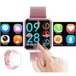 Ficha técnica e caractérísticas do produto Relógio Smartwatch P80 Touch Screen Monitor Cardíaco Pressão Arterial Sono Passos Android Ios Rosa - Lx