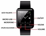 Ficha técnica e caractérísticas do produto Relógio Smartwatch Smart Watch U8 Bluetooth Android Ios Samsung Iphone Motorola LG - Willhq