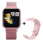 Ficha técnica e caractérísticas do produto Relógio Smartwatch T80 com 2 Pulseiras IP68 Compatível com Strava e Monitor Cardíaco Rosa - T80R