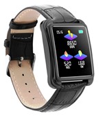 Relógio SmartWatch V60 Executivo Pulseira em Couro Whats Face Instagram Notificações - Smart Bracelet