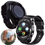 Ficha técnica e caractérísticas do produto Relogio SmartWatch V8 Bluetooth Camera Celular Chip Cartao Musica Whatsapp (Smart Watch V8) - Chang Hong