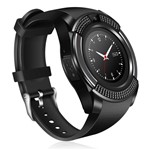 Relogio SmartWatch V8 Bluetooth Wifi Camera Celular Chip Cartao Musica Whatsapp Android e Ios - Preto - V Smart