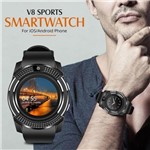 Relógio Smartwatch V8 Original Touch Bluetooth Gear Chip - Preto - V Smart