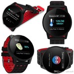 Relógio Smartwatch W1 Android, Notificações Bluetooth, Frequecia Cardiaca Pressão Arterial Vermelho