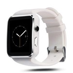 Ficha técnica e caractérísticas do produto Relogio SmartWatch X6 Bluetooth Camera Celular Chip Cartao Musica Android e Ios - Branco - Smart Bracelet