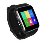 Ficha técnica e caractérísticas do produto Relogio SmartWatch X6 Bluetooth Camera Celular Chip Cartao Musica Android e Ios - Preto - X Smart