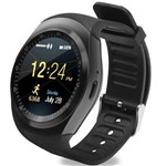 Ficha técnica e caractérísticas do produto Relógio Smartwatch Y1 Original Celular Inteligente Touch Bluetooth Chip Ligações Pedômetro Câmera (PRETO) - A1