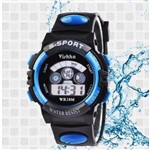 Relógio Sport Infantil Masculino Digital Led Alarme, Cor Azul