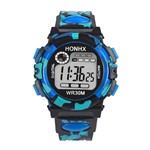 Relógio Sport Infantil Masculino Digital Led Alarme MULTICOR Cor Azul - Honhx