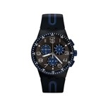 Ficha técnica e caractérísticas do produto Relógio Swatch Preto com Azul Pulseira de Silicone Susb406 Máquina Suíça