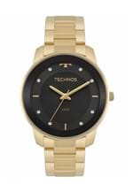 Ficha técnica e caractérísticas do produto RelÃ³gio Technos Feminino Fashion Brilho Dourado 2036MKF5P - Preto - Feminino - Dafiti