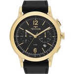 Ficha técnica e caractérísticas do produto Relogio Technos Masculino dourado pulseira couro preto multifunçao 6S21AC/0P