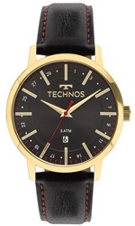 Ficha técnica e caractérísticas do produto Relogio Technos masculino dourado pulseira de couro com calendário 2115MMITDY/4P