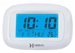 Ficha técnica e caractérísticas do produto Relogio Termometro Despertador Digital com Temperatura e Calendario Herweg Luz Noturna com Led Azul