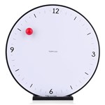 Ficha técnica e caractérísticas do produto Relógio Timeflying Parede Preto com Fundo Branco 24 Cm - Supercute