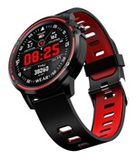 Relógio Touch Inteligente Smartwatch Sport Wear L8 Designer Sofisticado Preto com Vermelho